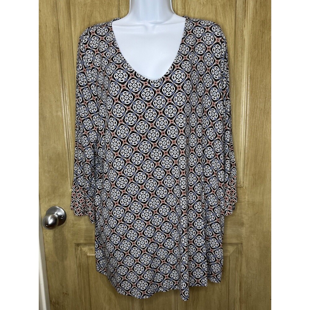 J. JILL Wearever Collection Top Women's Size XL Geometrical Print Tunic